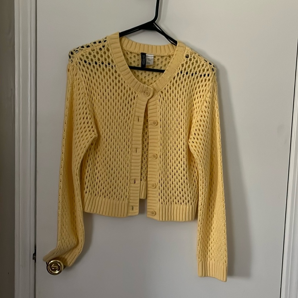 Yellow hole cardigan